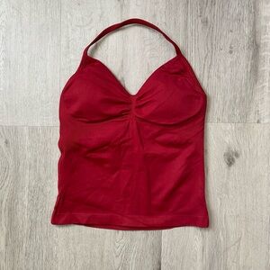 Dfyne Crimson Red Halter Top Impact Size Small